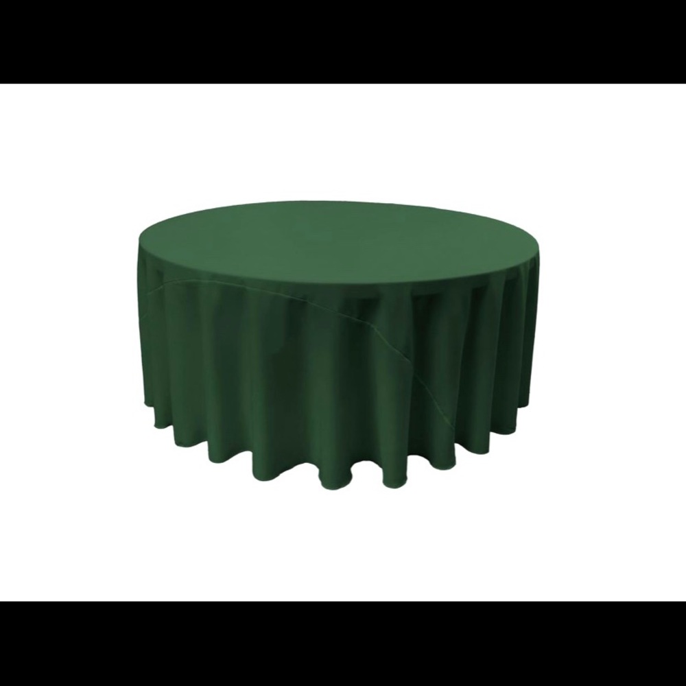 108” HUNTER GREEN ROUND TABLECLOTH NWT